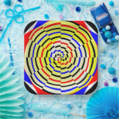 Yellow Spirals von Kenneth Yoncich Pappteller (Party)