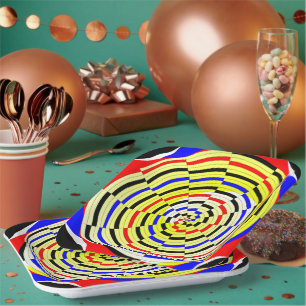 Yellow Spirals von Kenneth Yoncich Pappteller