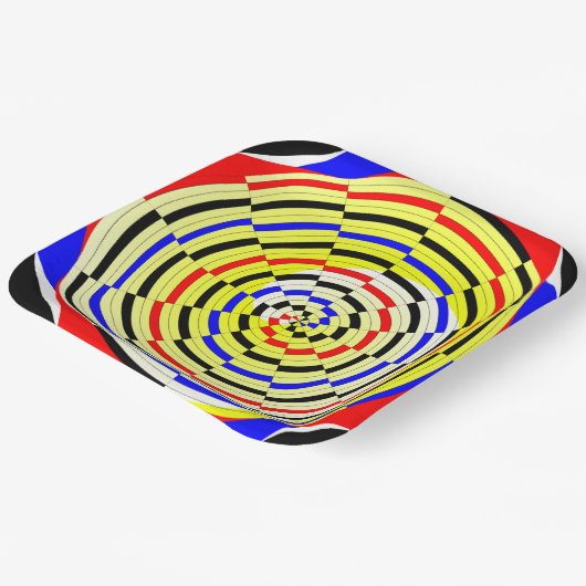 Yellow Spirals von Kenneth Yoncich Pappteller (Gewinkelt)