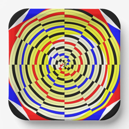 Yellow Spirals von Kenneth Yoncich Pappteller (Vorderseite)