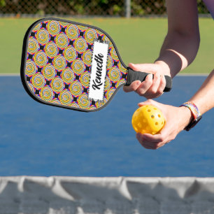 Yellow Spirals von Kenneth Yoncich Pickleball Schläger