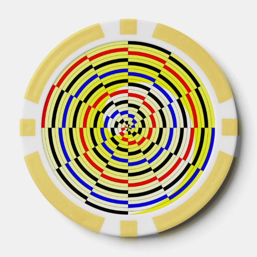 Yellow Spirals von Kenneth Yoncich Pokerchips (Vorderseite)