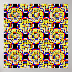 Yellow Spirals von Kenneth Yoncich Poster