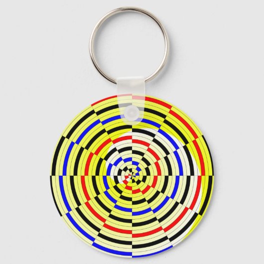 Yellow Spirals von Kenneth Yoncich Schlüsselanhänger (Vorderseite)