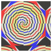 Yellow Spirals von Kenneth Yoncich Stoff (Nahaufnahme)