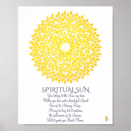 Yellow Spiritual Sun Mandala Poster
