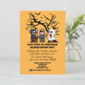 YELLOW SPOOKTACULAR Halloween Party Einladung (Stehend Vorderseite)