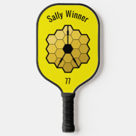Yellow Sports Funny Space Teleskop Textvorlage Pickleball Schläger