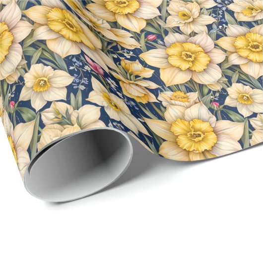 Yellow Spring Daffodils Geschenkpapier (Rolleneckpunkt)