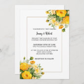 Yellow Spring Day Bouquet Wedding Einladung (Vorne/Hinten)