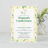 Yellow Spring Floral Women's Conference Invitation Einladung (Stehend Vorderseite)