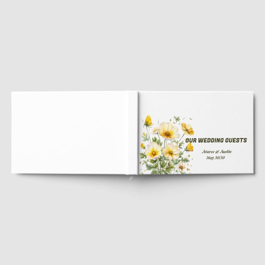 Yellow Spring Flowers Wedding Gästebuch (Voll)