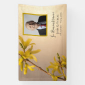Yellow Spring Forsythia Blume Beerdigung Gedenkstä Banner (Vertikal)