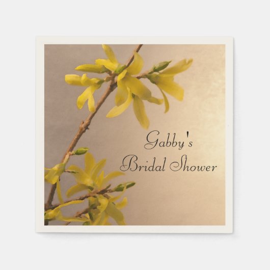 Yellow Spring Forsythia Blume Brautparty Serviette (Vorderseite)
