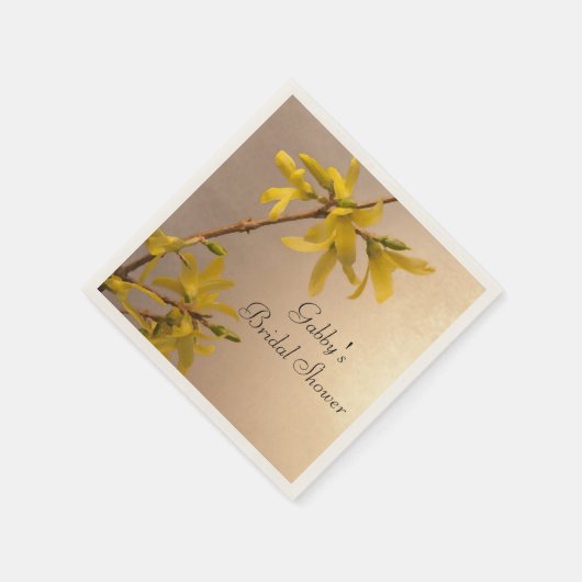 Yellow Spring Forsythia Blume Brautparty Serviette (Ecke)