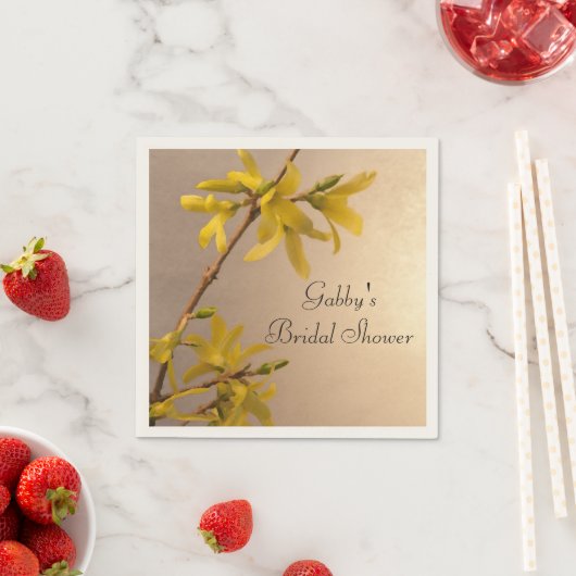 Yellow Spring Forsythia Blume Brautparty Serviette (Beispiel)