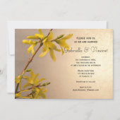 Yellow Spring Forsythia Wedding Einladung (Vorderseite)