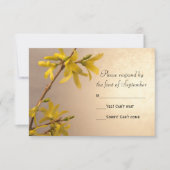 Yellow Spring Forsythia Wedding RSVP Response Card (Vorderseite)