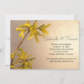 Yellow Spring Forsythia Wedding Save the Date Einladung (Vorderseite)