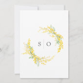 Yellow Spring Mimosa Wattle Blume Chic Wedding Einladung (Rückseite)