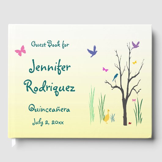 Yellow Spring Quinceañera Gästebuch (Vorderseite)