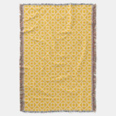 Yellow Square And Diamonds Pattern Throw Blanket Decke (Vorderseite Vertikal)