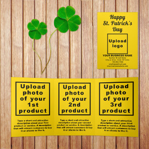 Yellow St. Patrick's Day Business Trifold Card Dreifach Gefaltete Karte