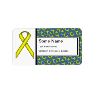 Yellow Standard Ribbon von Kenneth Yoncich Adressaufkleber