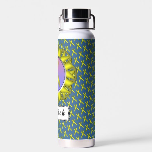 Yellow Standard Ribbon von Kenneth Yoncich Trinkflasche (Rückseite)