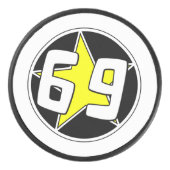 Yellow Star 69 Eishockey Puck (Vorderseite)