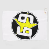 Yellow Star 69 Golfhandtuch (Horizontal)