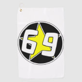 Yellow Star 69 Golfhandtuch (Vorderseite)