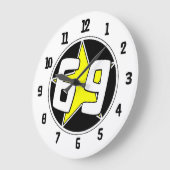 Yellow Star 69 Große Wanduhr (Winkel)
