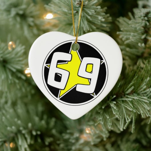 Yellow Star 69 Keramik Ornament (Baum)