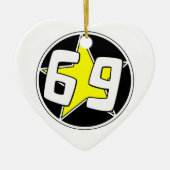 Yellow Star 69 Keramik Ornament (Vorne)