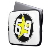 Yellow Star 69 Laptopschutzhülle (Vorderseite Links)
