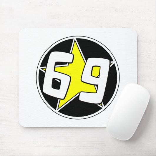 Yellow Star 69 Mousepad (Mit Mouse)