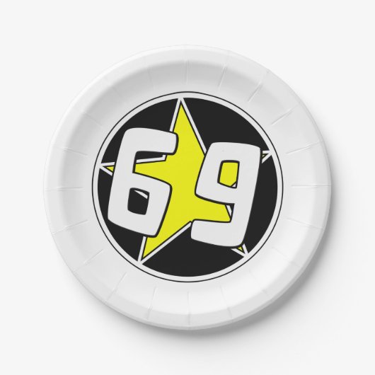 Yellow Star 69 Pappteller (Vorderseite)