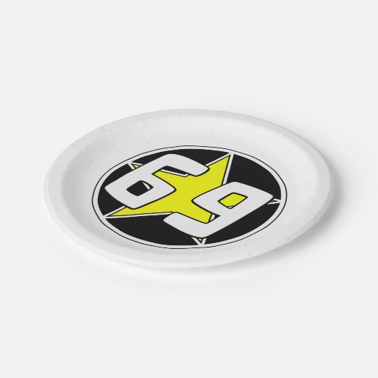 Yellow Star 69 Pappteller (Schrägansicht)