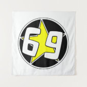 Yellow Star 69 Wandteppich (Vorderseite)