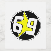 Yellow Star 69 Weinetikett (Einzelnes Label)