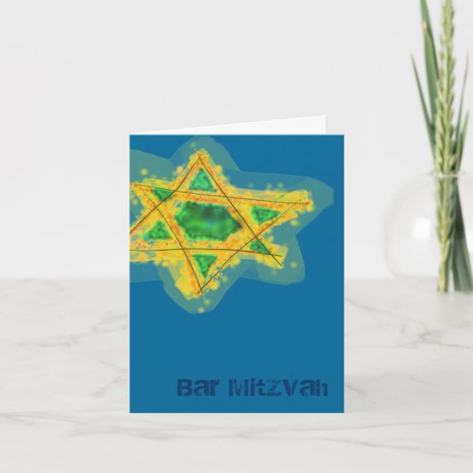 Yellow Star Bar Mitzvah Karte (Vorderseite)