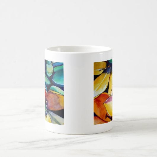 Yellow Star der Bethlehem Blume Aquarellkunst Kaffeetasse (Mittel)