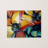 Yellow Star der Bethlehem Blume Aquarellkunst Puzzle (Horizontal)