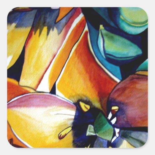 Yellow Star der Bethlehem Blume Aquarellkunst Quadratischer Aufkleber (Vorderseite)