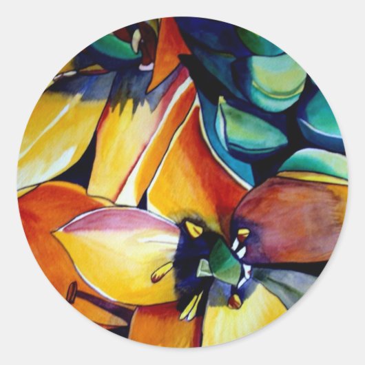 Yellow Star der Bethlehem Blume Aquarellkunst Runder Aufkleber (Vorderseite)