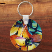 Yellow Star der Bethlehem Blume Aquarellkunst Schlüsselanhänger (Vorderseite)