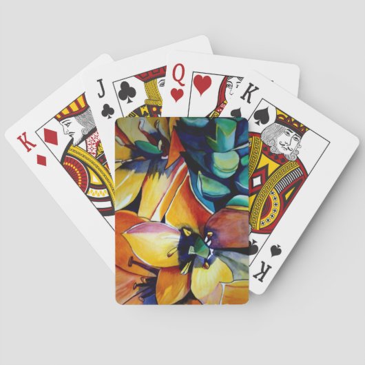 Yellow Star der Bethlehem Blume Aquarellkunst Spielkarten (Rückseite)