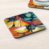 Yellow Star der Bethlehem Blume Aquarellkunst Untersetzer (Linke Seite)