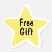 Yellow Star “Free Gift” Packaging Eco-Friendly Lab Stern-Aufkleber (Vorderseite)
